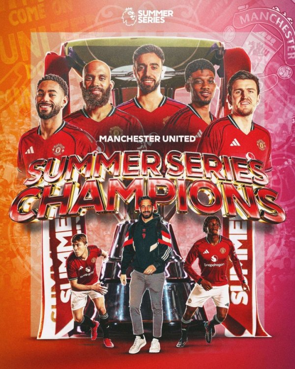 恭喜！🏆曼联2胜1平以不败战绩夺得2025英超夏季赛第一名
