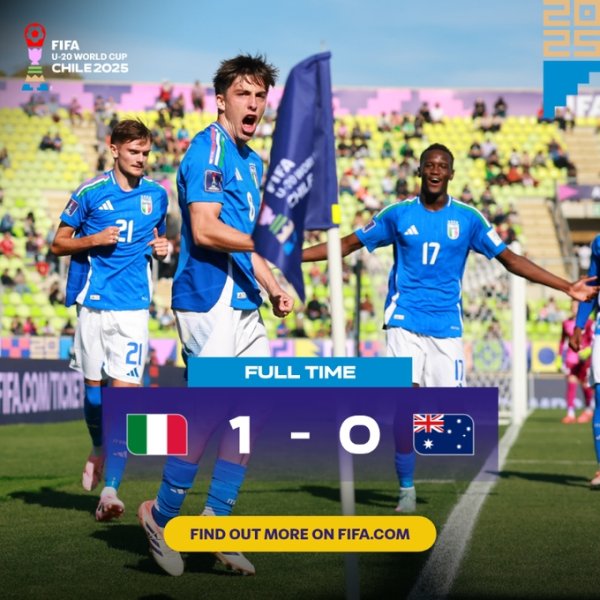 世青赛：意大利U20以1-0击败澳大利亚U20，罗马小将曼尼