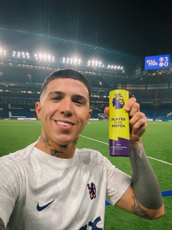 4次长传全部成功！恩佐当选切尔西vs狼队英超官方全场最佳球员